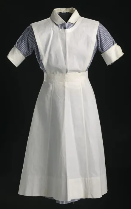 Framed Print : Nurses uniform apron worn by Pauline Brown Payne, 1944. Creator: Unknown Framed Print : Nurses uniform apron worn by Pauline Brown Payne, 1944. Creator: Unknown