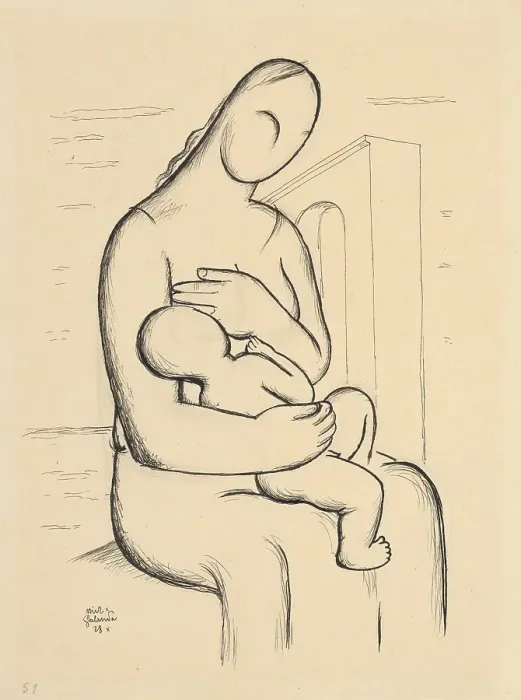 Framed Print : Nursing mother with architecture in the background, 1928-1932. Creator: Mikulas Galanda Framed Print : Nursing mother with architecture in the background, 1928-1932. Creator: Mikulas Galanda