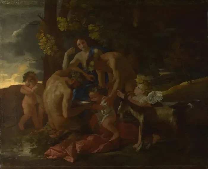 Framed Print : The Nurture of Bacchus, ca. 1628-1629. Artist: Poussin, Nicolas (1594-1665) Framed Print : The Nurture of Bacchus, ca. 1628-1629. Artist: Poussin, Nicolas (1594-1665)