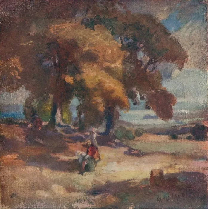 Framed Print : The Nut Gatherers, c1902. Artist: Charles Hodge Mackie Framed Print : The Nut Gatherers, c1902. Artist: Charles Hodge Mackie