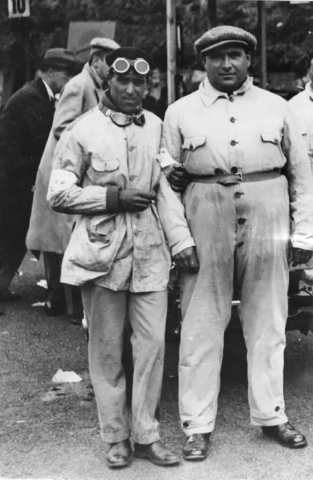 Framed Print : Nuvolari (left) and Campari, Ulster T. T. 1930. Creator: Unknown Framed Print : Nuvolari (left) and Campari, Ulster T. T. 1930. Creator: Unknown