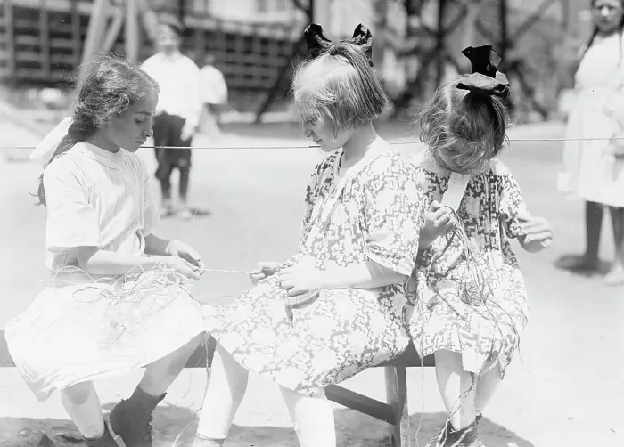 Framed Print : N.Y. Playground [raffia work], between c1910 and c1915. Creator: Bain News Service