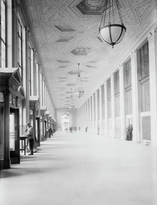 Framed Print : N.Y. Post Office -- main corridor, between c1914 and c1915. Creator: Bain News Service Framed Print : N.Y. Post Office -- main corridor, between c1914 and c1915. Creator: Bain News Service