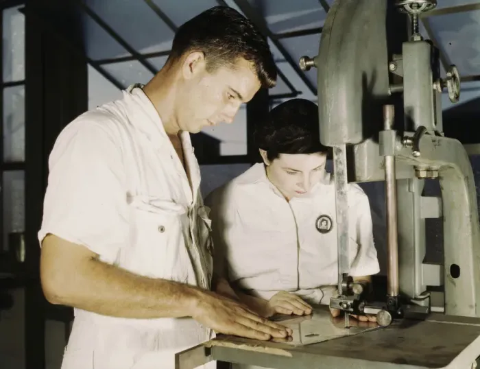 Framed Print : NYA employees receiving training in the Assem... U.S. Naval Air Base, Corpus Christi, Texas, 1942. Creator: Howard Hollem Framed Print : NYA employees receiving training in the Assem... U.S. Naval Air Base, Corpus Christi, Texas, 1942. Creator: Howard Hollem