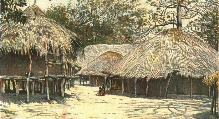 Framed Print : Nyasaland and its People -- In Jumbe's Town, Kota Kota, 1890. Creator: H.H. Johnson Framed Print : Nyasaland and its People -- In Jumbe's Town, Kota Kota, 1890. Creator: H.H. Johnson