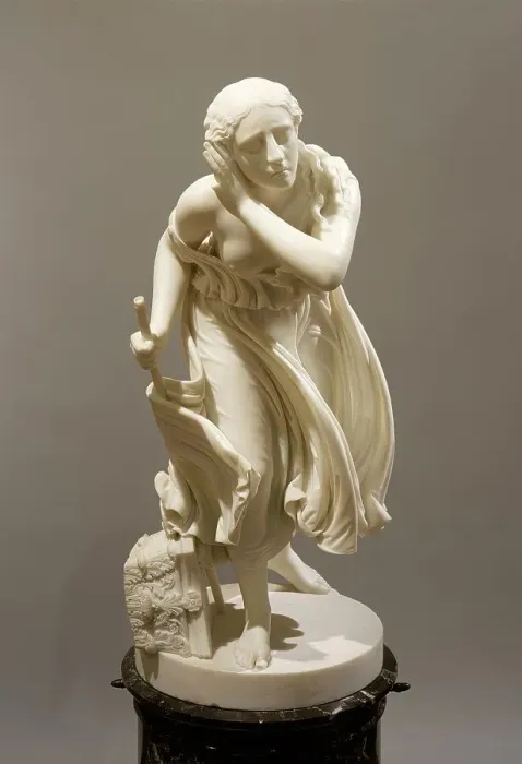 Framed Print : Nydia, The Blind Flower Girl of Pompeii, Modeled 1855; carved c.1888. Creator: Randolph Rogers Framed Print : Nydia, The Blind Flower Girl of Pompeii, Modeled 1855; carved c.1888. Creator: Randolph Rogers