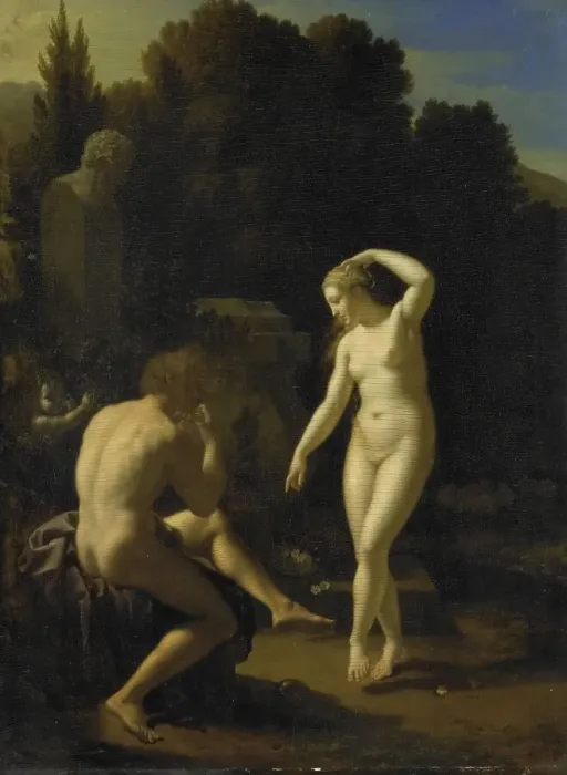 Framed Print : A Nymph Dancing to a Shepherd's Flute, 1718. Creator: Adriaen van der Werff Framed Print : A Nymph Dancing to a Shepherd's Flute, 1718. Creator: Adriaen van der Werff