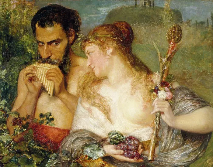 Framed Print : Nymph and Faun, 1878. Creator: Ernst Josephson Framed Print : Nymph and Faun, 1878. Creator: Ernst Josephson