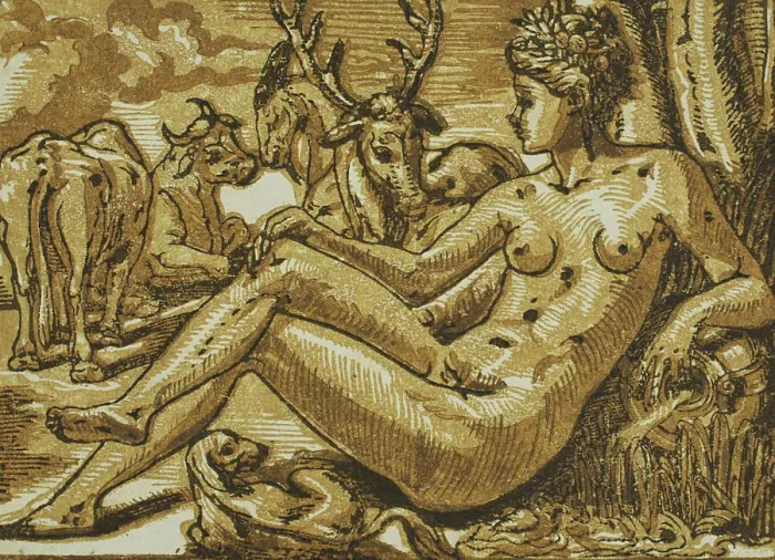 Framed Print : Nymph of Fontainebleau, after 1545. Creator: Unknown Framed Print : Nymph of Fontainebleau, after 1545. Creator: Unknown