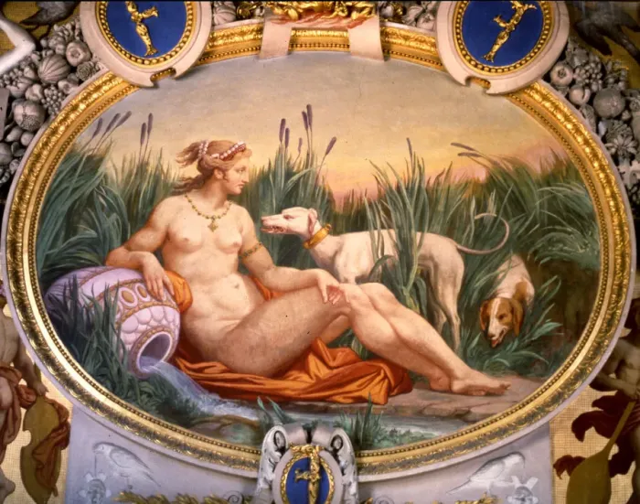 Framed Print : Nymph of Fontainebleau, a detail of the Nymphs gallery on a sketch by Le Rosso Framed Print : Nymph of Fontainebleau, a detail of the Nymphs gallery on a sketch by Le Rosso