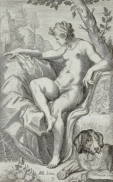 Nymph and Hound, between 1607 and 1610. Creator: Jacob Matham