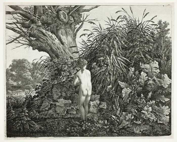 Framed Print : Nymph in a Marshy Woodland, 1800. Creator: Carl Wilhelm Kolbe the elder Framed Print : Nymph in a Marshy Woodland, 1800. Creator: Carl Wilhelm Kolbe the elder