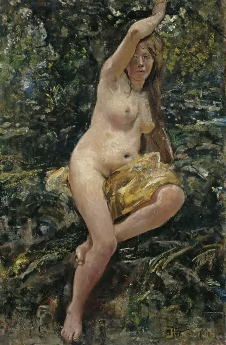 Framed Print : The Nymph, probably 1889. Creator: Hans Heyerdahl Framed Print : The Nymph, probably 1889. Creator: Hans Heyerdahl