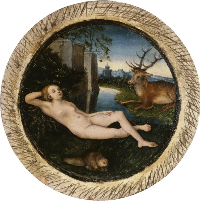Framed Print : The Nymph of the spring. Artist: Cranach, Lucas, the Elder (1472-1553) Framed Print : The Nymph of the spring. Artist: Cranach, Lucas, the Elder (1472-1553)