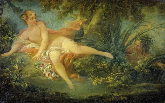 Framed Print : Nymph surprised, after Boucher. Creator: Unknown Framed Print : Nymph surprised, after Boucher. Creator: Unknown