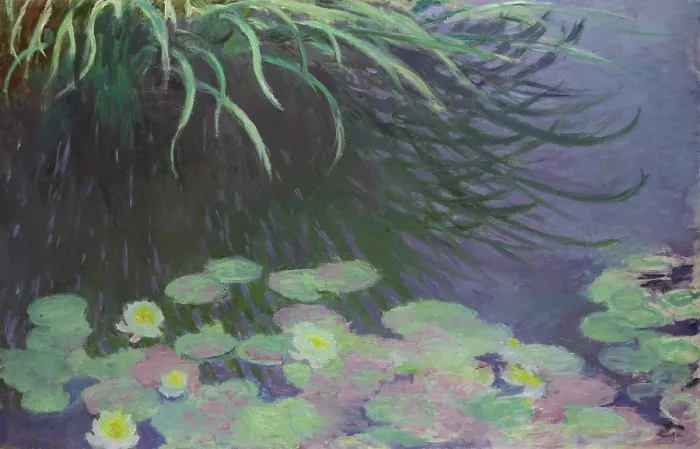 Framed Print : Nympheas avec reflets de hautes herbes (Water lilies with reflections of tall grass), 1897. Creator: Monet, Claude (1840-1926) Framed Print : Nympheas avec reflets de hautes herbes (Water lilies with reflections of tall grass), 1897. Creator: Monet, Claude (1840-1926)