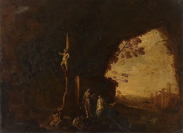 Nymphs in a Cave with Antique Ruins, c.1645-c.1655. Creator: Petrus van Hattich