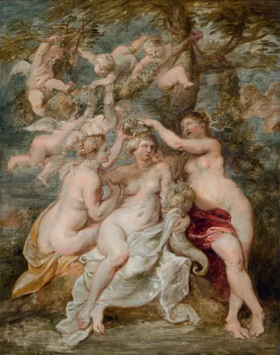 Framed Print : The nymphs crowning the Goddess of Abundance, ca 1603 Framed Print : The nymphs crowning the Goddess of Abundance, ca 1603