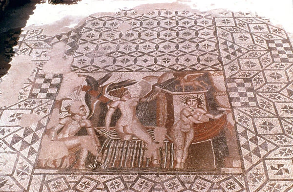 Nymphs, Roman mosaic, Volubilis, Morocco
