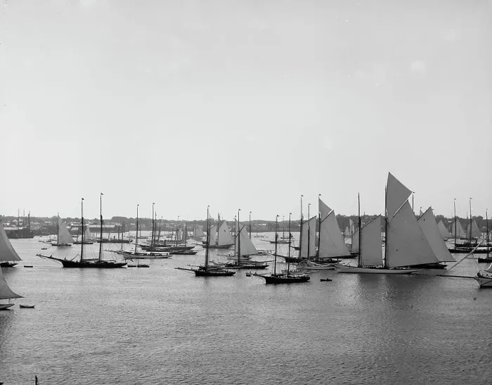 Framed Print : N.Y.Y.C. Fleet, Newport Harbor, August 11, 1888, 1888 Aug 11. Creator: Unknown Framed Print : N.Y.Y.C. Fleet, Newport Harbor, August 11, 1888, 1888 Aug 11. Creator: Unknown