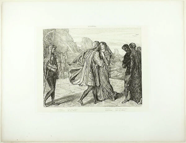 O My Fair Warrior!, plate five from Othello, 1844. Creator: Theodore Chasseriau