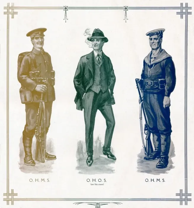 Framed Print : O. H. M. S, O. H. O. S. (on his own), O. H. M. S. 1916 Framed Print : O. H. M. S, O. H. O. S. (on his own), O. H. M. S. 1916