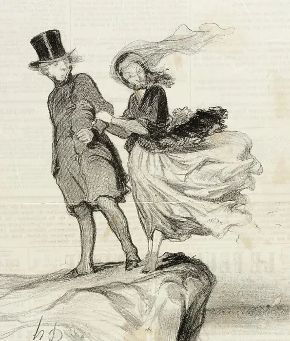 Framed Print : O mon Victor idolatré...il me vient une idée poétique!... 1844. Creator: Honore Daumier Framed Print : O mon Victor idolatré...il me vient une idée poétique!... 1844. Creator: Honore Daumier