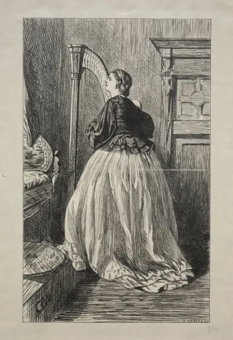 Framed Print : O Sing Again that Simple Song, 1862. Creator: George Louis Palmella Busson Du Maurier (British Framed Print : O Sing Again that Simple Song, 1862. Creator: George Louis Palmella Busson Du Maurier (British