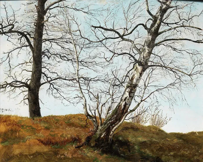 Framed Print : Oak and birch. Our.1832. Creator: Julius von Leypold Framed Print : Oak and birch. Our.1832. Creator: Julius von Leypold