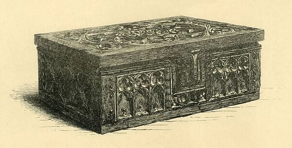 Oak box, 14th century, (1881). Creator: Frederick Albert Slocombe