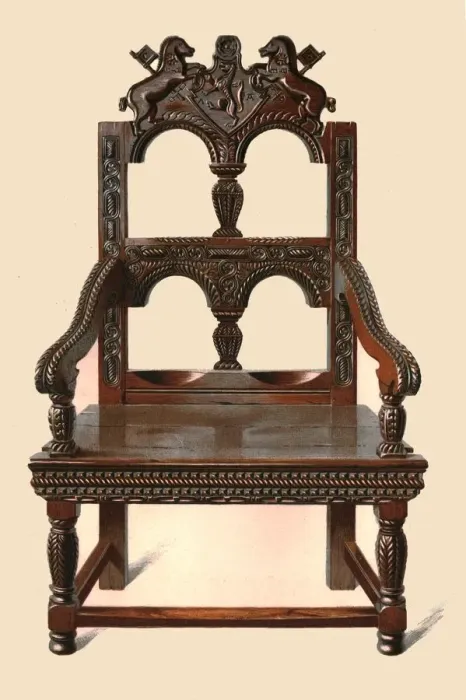 Framed Print : Oak Cacqueteuse chair, 1904. Artist: Shirley Slocombe Framed Print : Oak Cacqueteuse chair, 1904. Artist: Shirley Slocombe