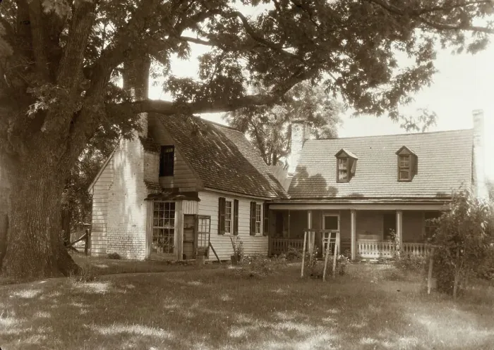 Framed Print : Oak Cottage, Spotsylvania County, Virginia, 1935. Creator: Frances Benjamin Johnston Framed Print : Oak Cottage, Spotsylvania County, Virginia, 1935. Creator: Frances Benjamin Johnston