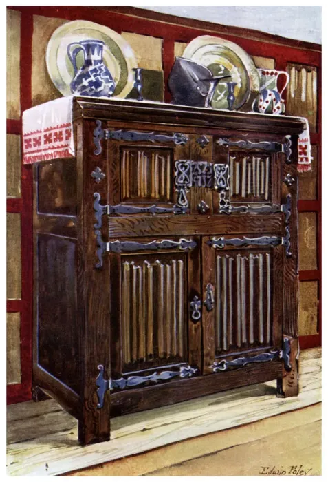 Framed Print : Oak double hutch, 1910. Artist: Edwin Foley Framed Print : Oak double hutch, 1910. Artist: Edwin Foley