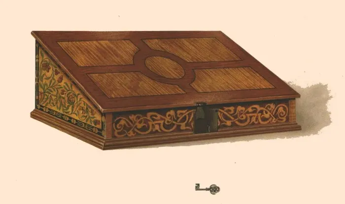 Framed Print : Oak inlaid box, 1904. Artist: Shirley Slocombe Framed Print : Oak inlaid box, 1904. Artist: Shirley Slocombe