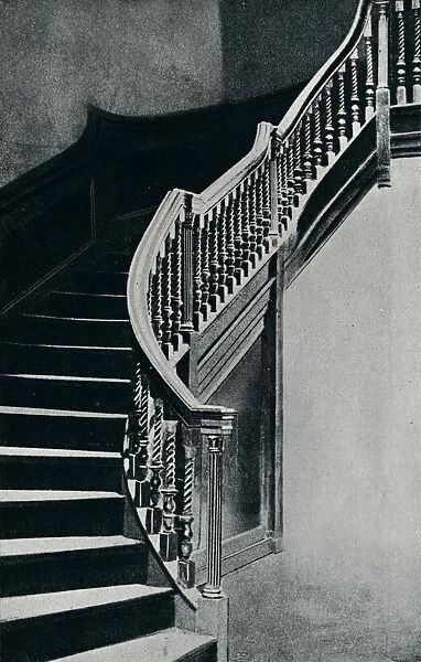 Oak Staircase of Charles II, at Whitton Park House, 1910