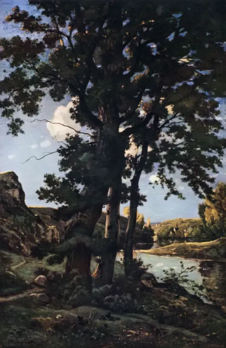 Framed Print : Oak trees in Chateaunenard, France, 1926. Artist: Henri-Joseph Harpignies Framed Print : Oak trees in Chateaunenard, France, 1926. Artist: Henri-Joseph Harpignies