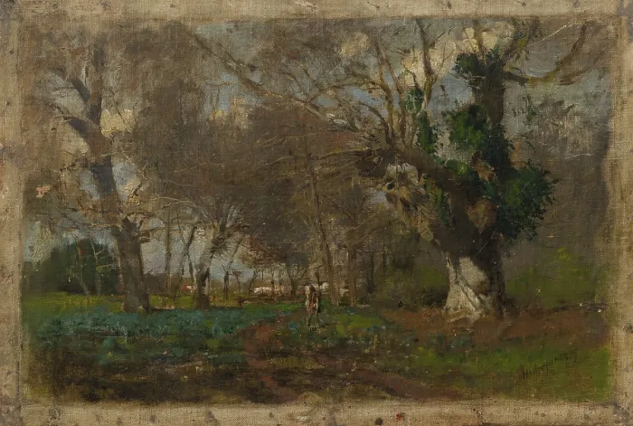 Framed Print : Oak Trees near an Arm of the Vah, 1880-1885. Creator: Ladislav Mednyanszky Framed Print : Oak Trees near an Arm of the Vah, 1880-1885. Creator: Ladislav Mednyanszky