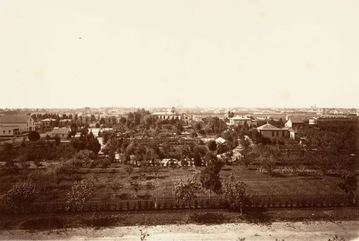 Framed Print : Oakland, from Military Academy, 1864, printed ca. 1876. Creator: Carleton Emmons Watkins Framed Print : Oakland, from Military Academy, 1864, printed ca. 1876. Creator: Carleton Emmons Watkins