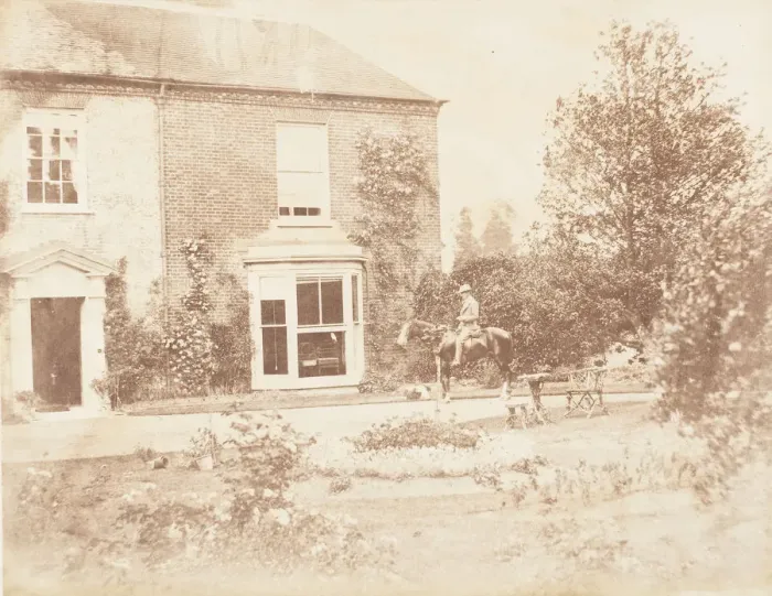 Framed Print : Oakley Cottage with Mr. St. John and Peter and Polly, 1853-56 Framed Print : Oakley Cottage with Mr. St. John and Peter and Polly, 1853-56