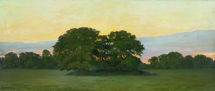 Framed Print : Oaks, evening mood, 1899. Creator: Gunnar G:son Wennerberg Framed Print : Oaks, evening mood, 1899. Creator: Gunnar G:son Wennerberg