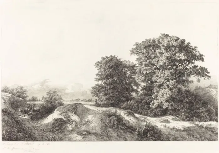 Framed Print : Oaks in the Vaux de Cernay, 1840. Creator: Eugene Blery