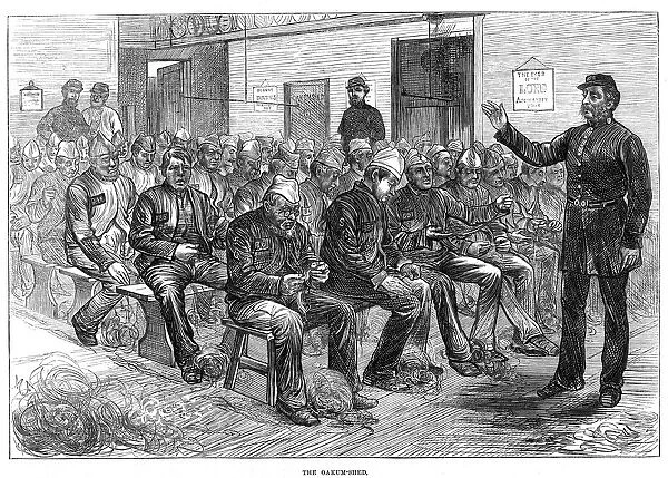 The oakum-shed, Clerkenwell Prison, London, 1874