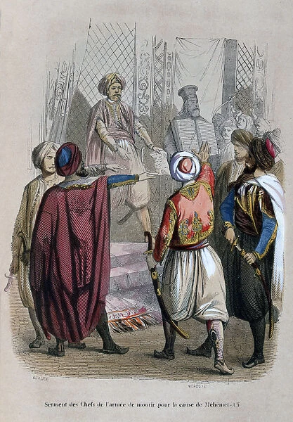 Oath of the Commanders of the Army to Die for the Cause of Mehmet Ali, Egypt, 1805 (1847). Artist: Jean Adolphe Beauce