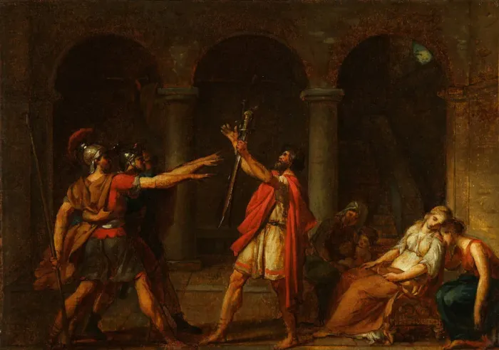 Framed Print : The Oath of the Horatii (Study), 1784. Artist: David, Jacques Louis (1748-1825)