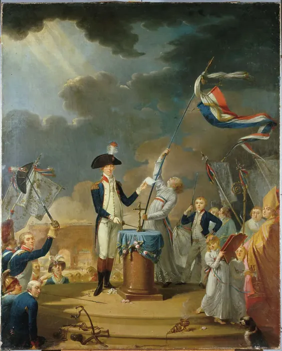 Framed Print : The Oath of Lafayette, at the Fete de la Federation, July 14, 1790, 1791. Creator: Jacques-Louis David Framed Print : The Oath of Lafayette, at the Fete de la Federation, July 14, 1790, 1791. Creator: Jacques-Louis David