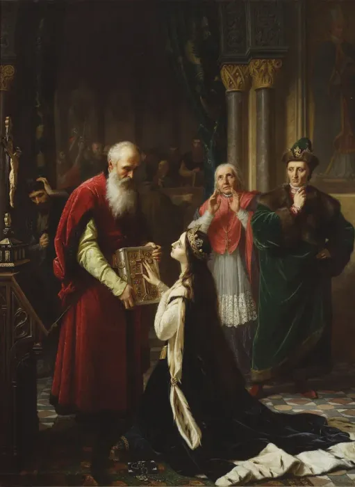 Framed Print : The Oath of Queen Jadwiga Framed Print : The Oath of Queen Jadwiga