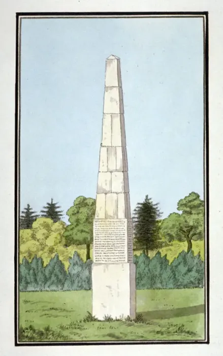 Framed Print : Obelisk erected on Brockley Hill, possibly in Lewisham, London, c1795. Artist Framed Print : Obelisk erected on Brockley Hill, possibly in Lewisham, London, c1795. Artist