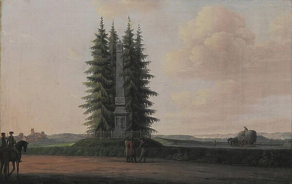 The Obelisk erected in Honour of the Statesman J.H.E. Bernstorff in Gentofte, North of... 1788. Creator: Erik Pauelsen