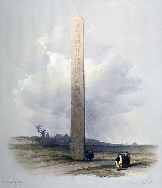 Obelisk of Heliopolis, 1839. Artist: David Roberts