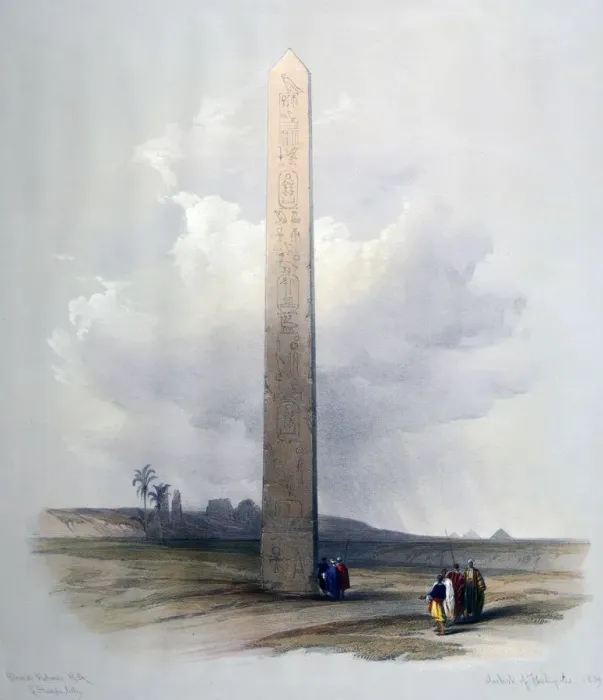 Framed Print : Obelisk of Heliopolis, 1839. Artist: David Roberts Framed Print : Obelisk of Heliopolis, 1839. Artist: David Roberts